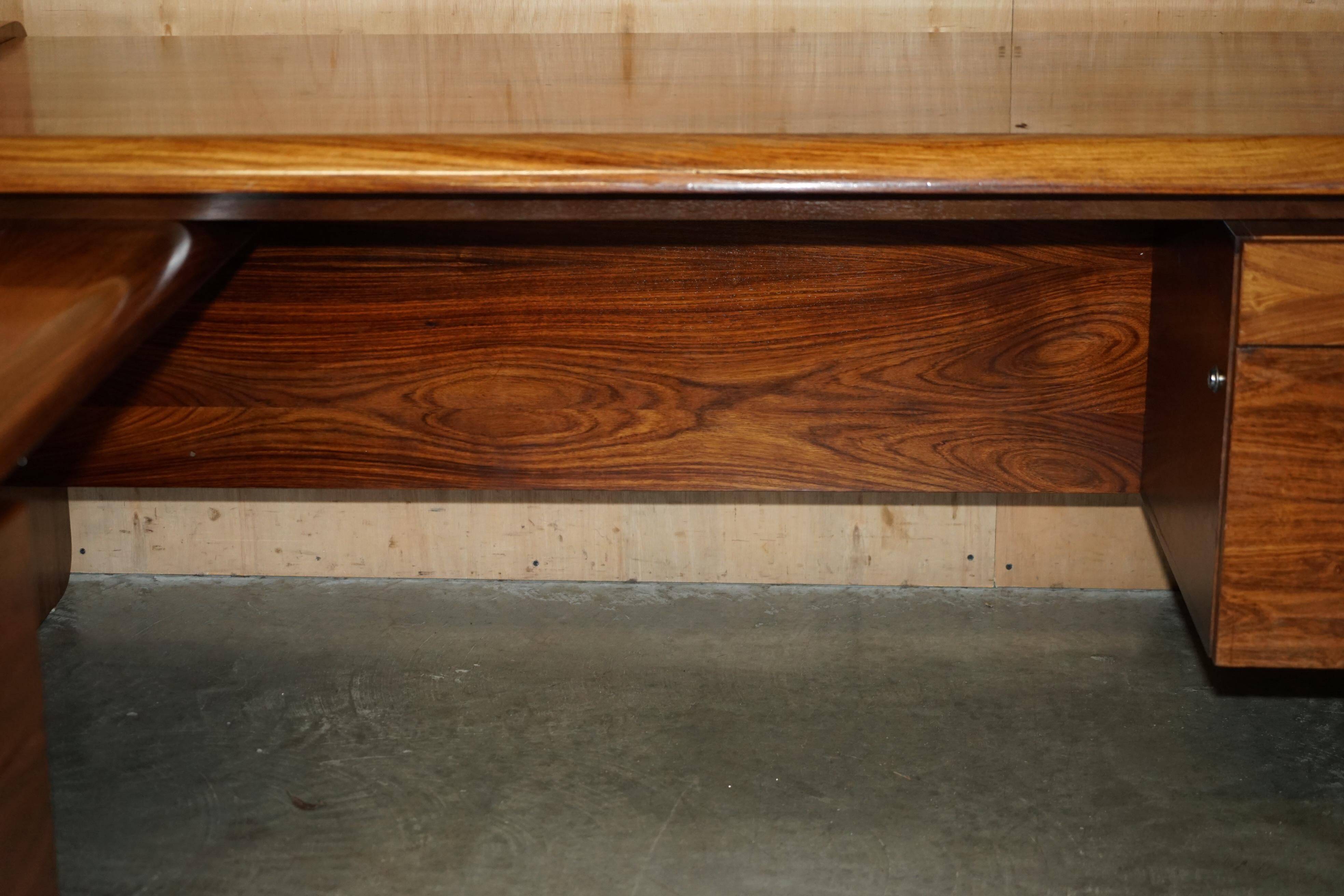 Left corner desk in Brazilian wood Mid Century Modern style