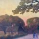 Vintage danish oil on canvas “sunset”, signed by a.takmar 1880-1960