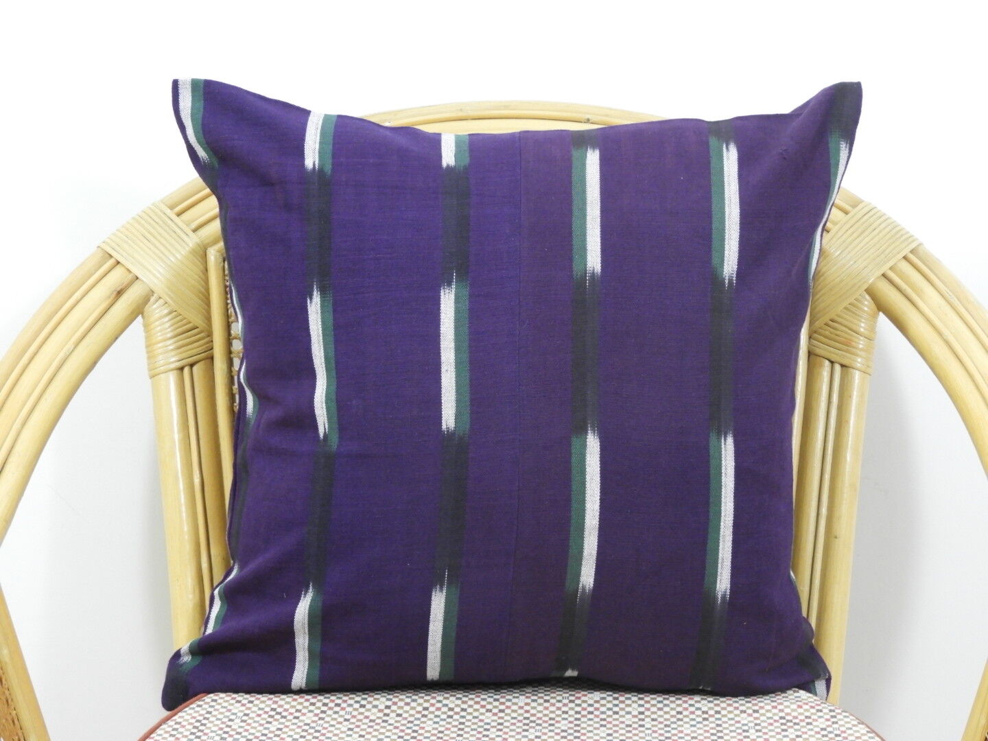 Cushion cover in violet ikat