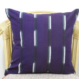 Cushion cover in violet ikat