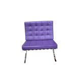 Purple lounge chair Barcelona by Mies van der Rohe for Knoll