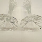 Paire de bougeoirs anciens en cristal
