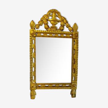 Miroir bois doré d époque Louis XVI 57x105cm