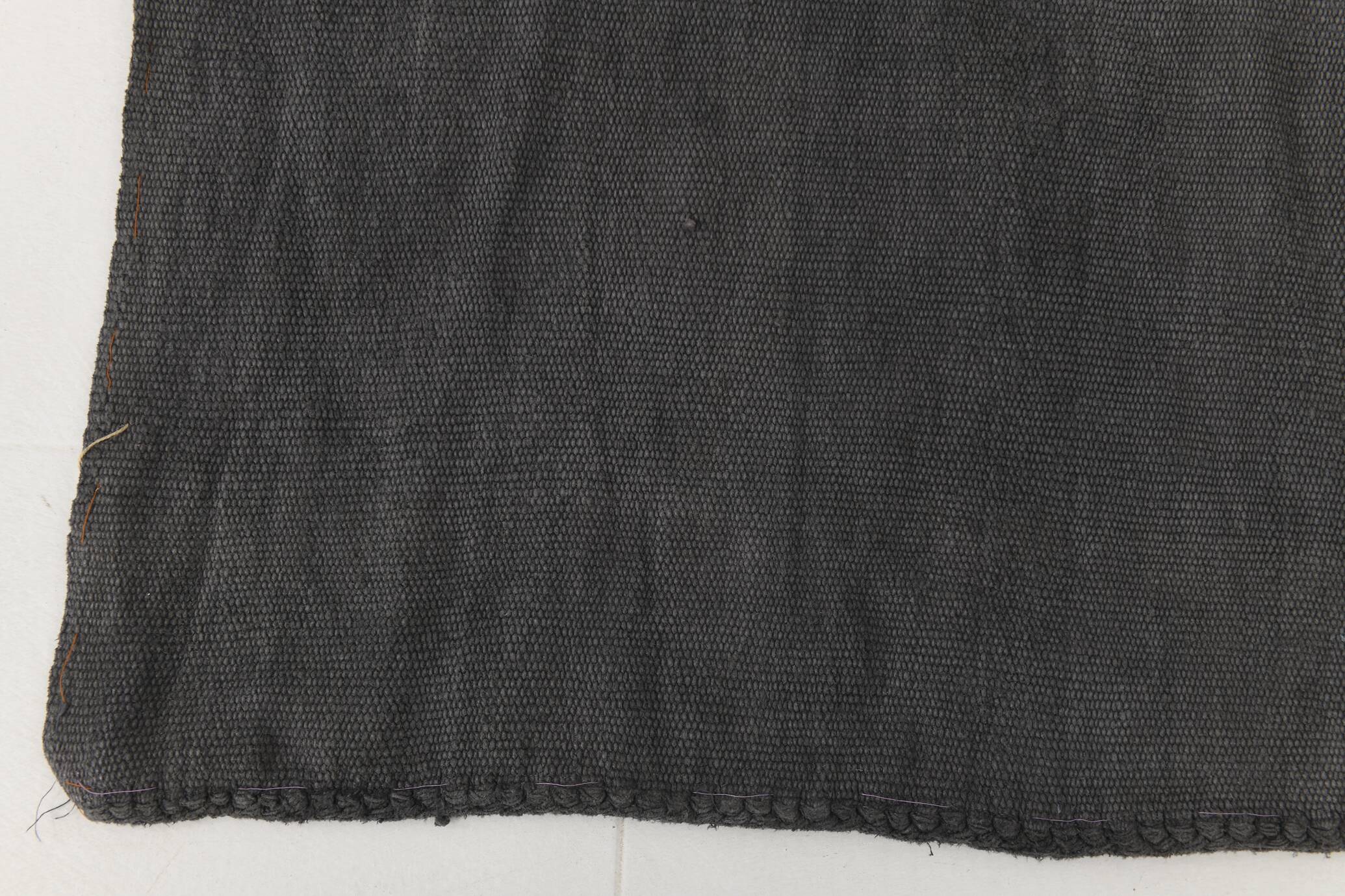 Anthracite Grey Large Area Soft Kilim Rug For Bedroom, 147x205 Cm