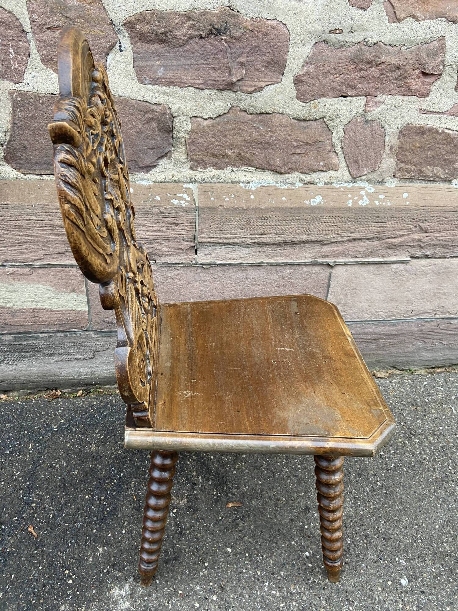 Alsatian chair renaissance mythology vintage of grotesque period 1950