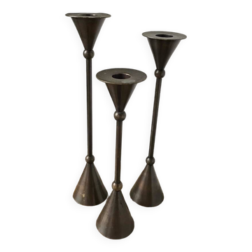 Trio of Memphis candlesticks
