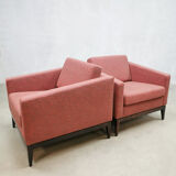 Midcentury design cubic armchairs lounge club chairs Theo Ruth Artifort set of 2