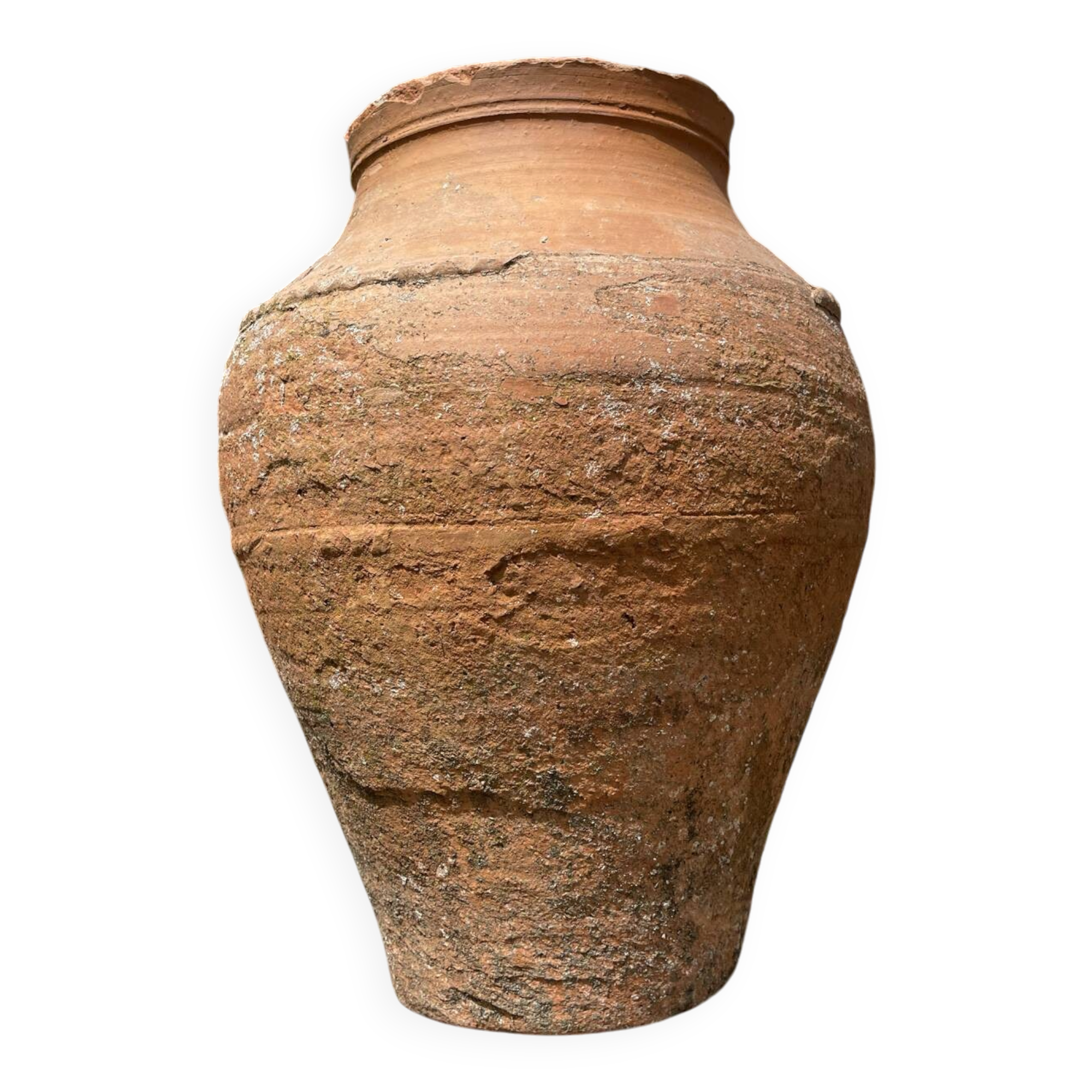 Ancient terracotta pottery jar