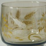 Lot 8 glasses smoked ears of Luminarc wheat 70s