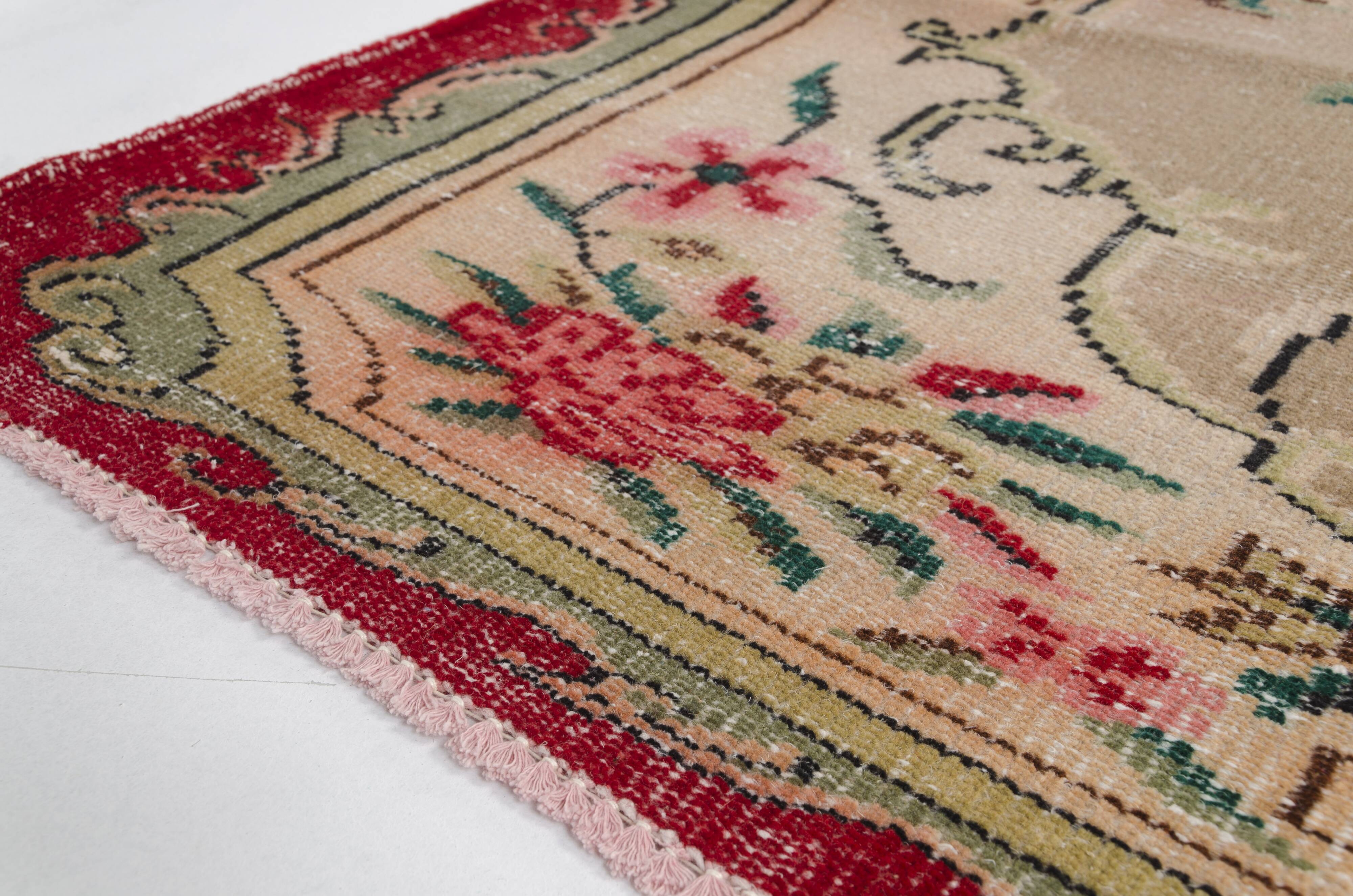 Vintage Turksh Floor Wool Rug
