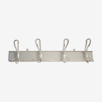 Metal and wood wall coat rack