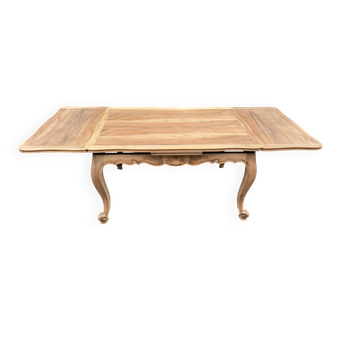 Table à manger Louis XV décapée en noyer massif 1950 240cm