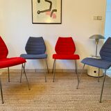 Pair of Kartell Mauï Soft grey chairs, designed by Vico Magistretti