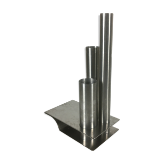 Stainless steel soliflore vase by Rémy Letang 1970