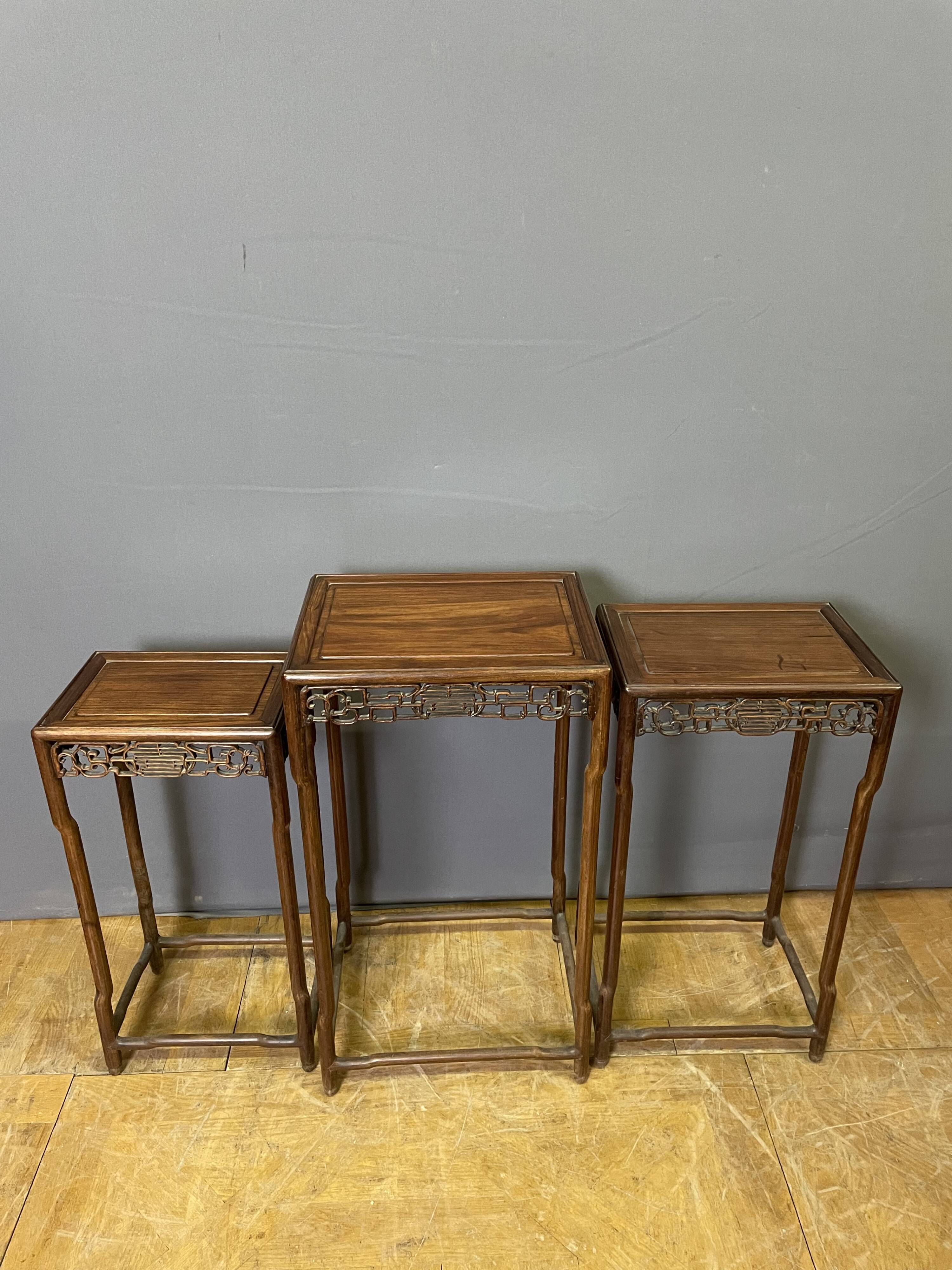 Set of three Chinese stools.