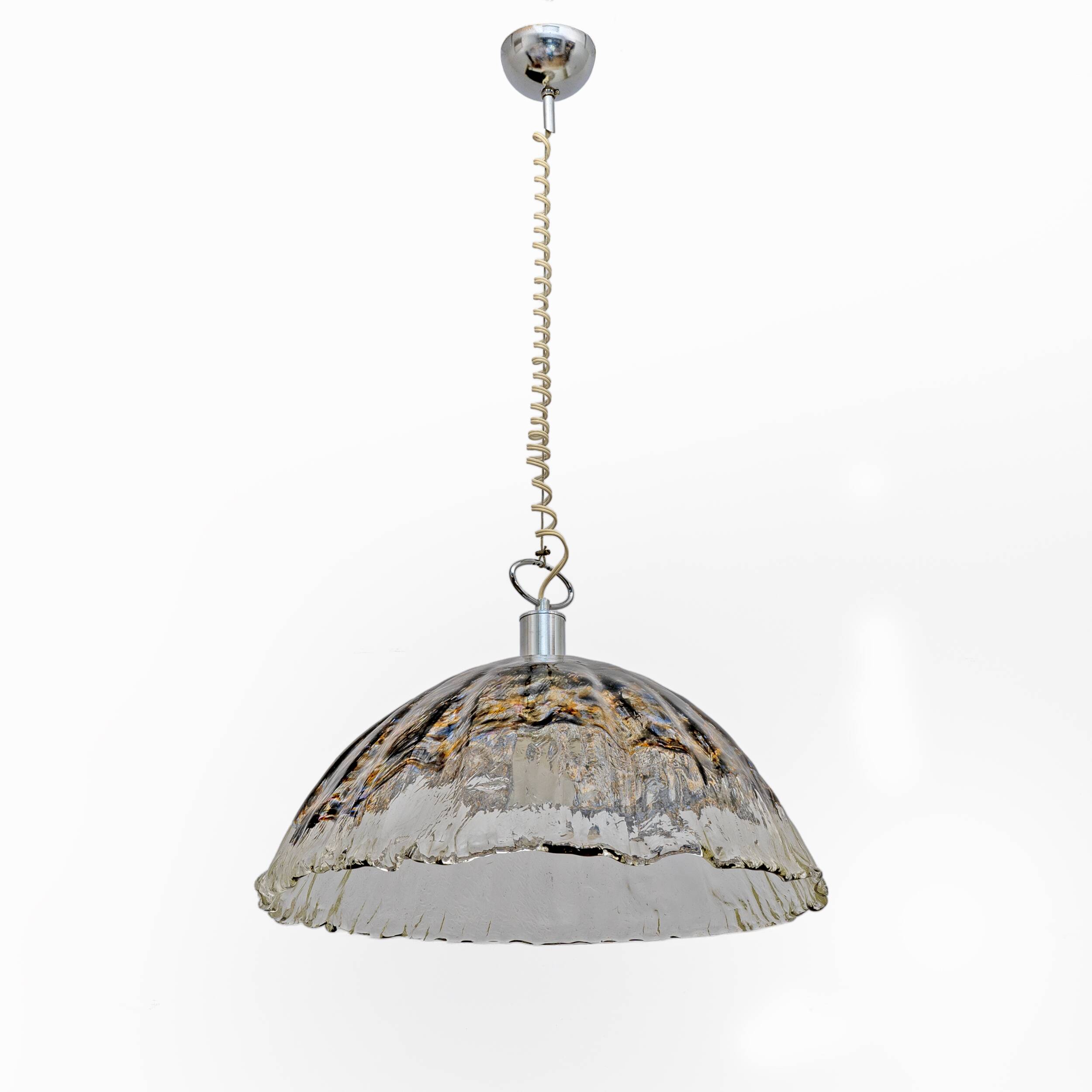 Attributed to AV Mazzega Mid-Century Modern Italian Murano Glass Pendant, 1970s