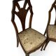 Ensemble de 6 chaises de salle à manger en noyer sculpté Art Déco, années 1920/1930