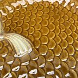 Fish plates, dish and sauce boat, Italian barbotine, 1970