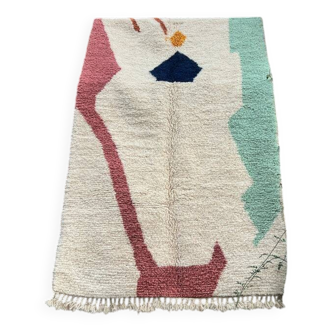 Œuvre textile en laine marocain ( pastel coloure)