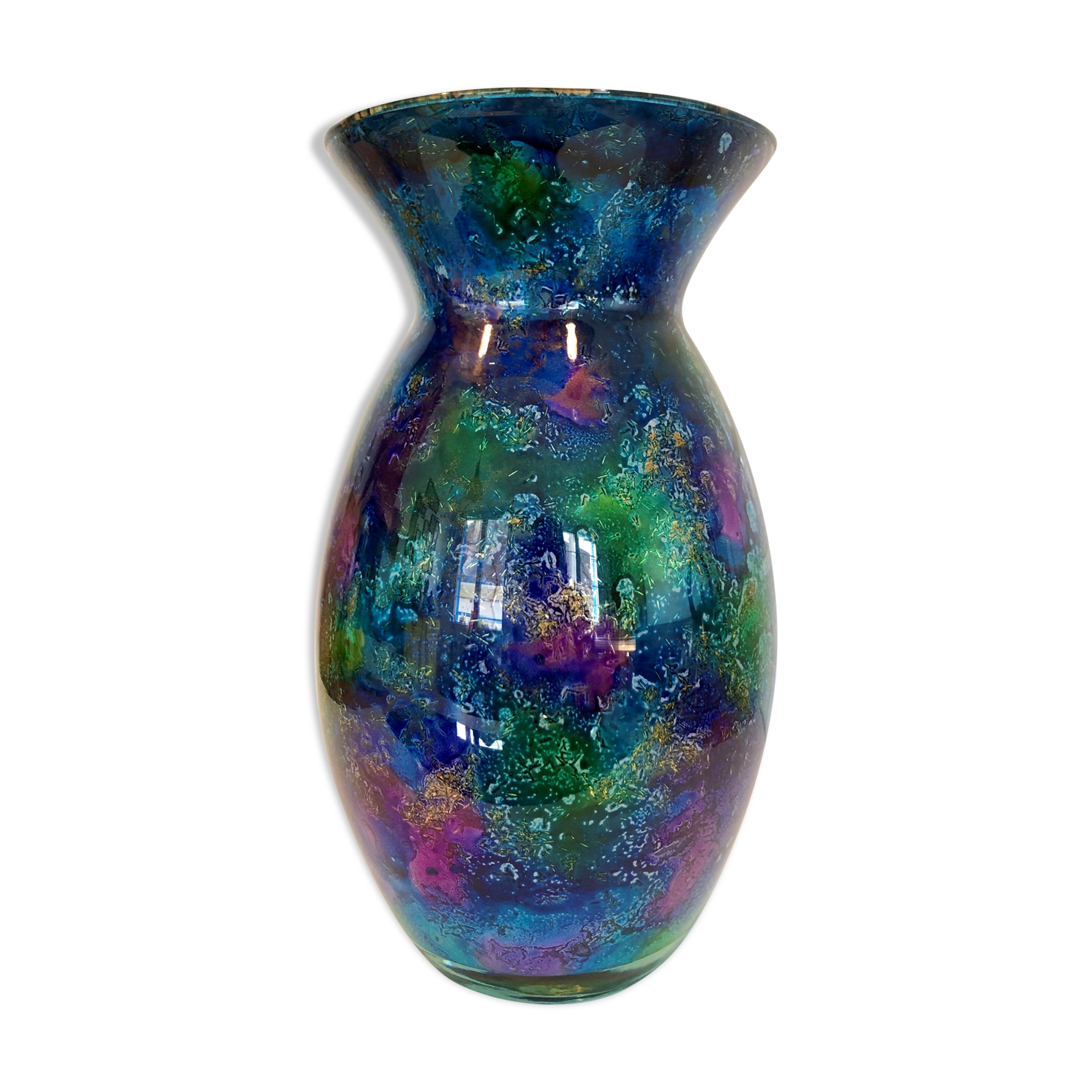 80's glass vase - Atelier Laque Line