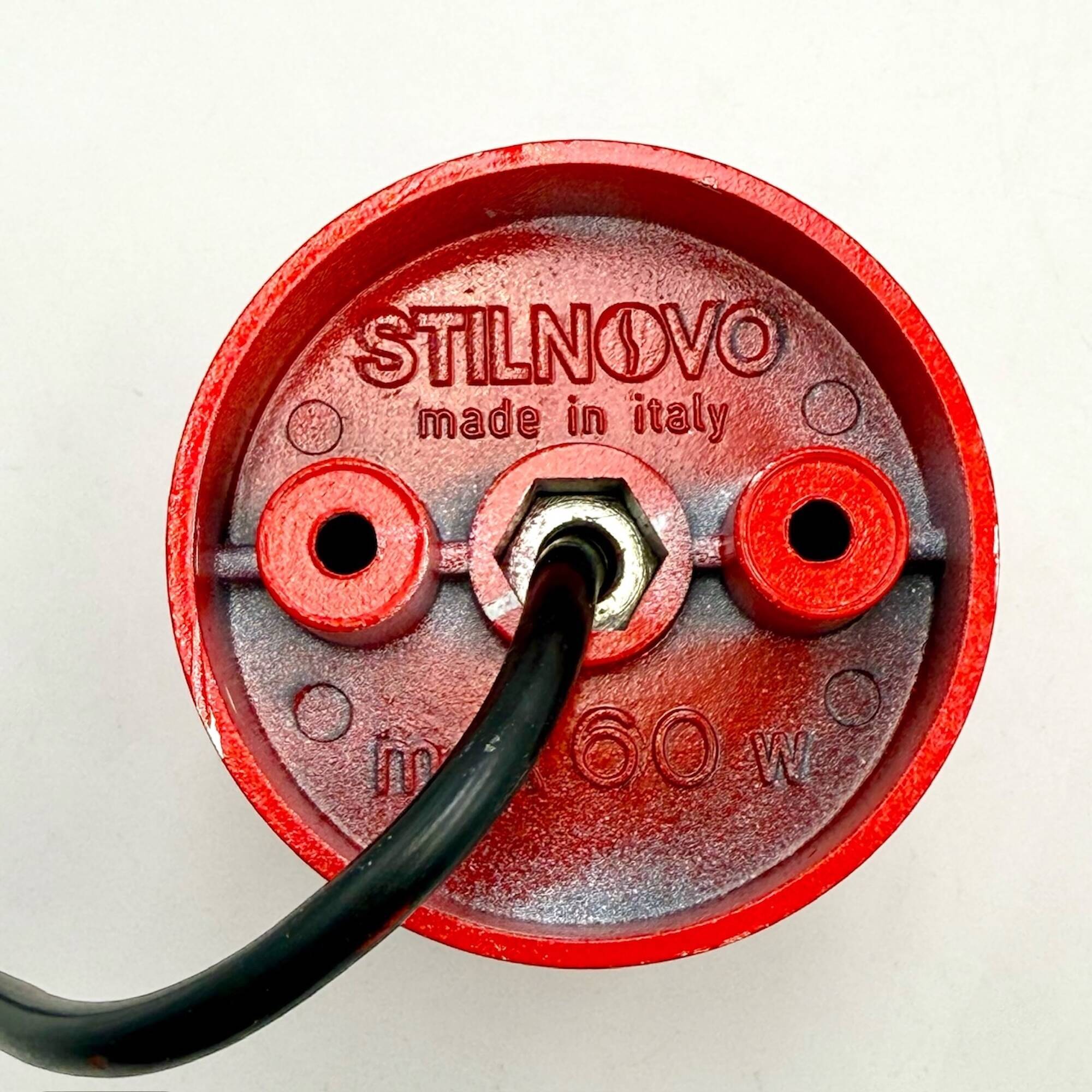 Pair of Red Stilnovo Wall or Ceiling Lamps as New, 1980s Italian Design