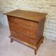 Commode vintage pieds compas en chêne doré années 70
