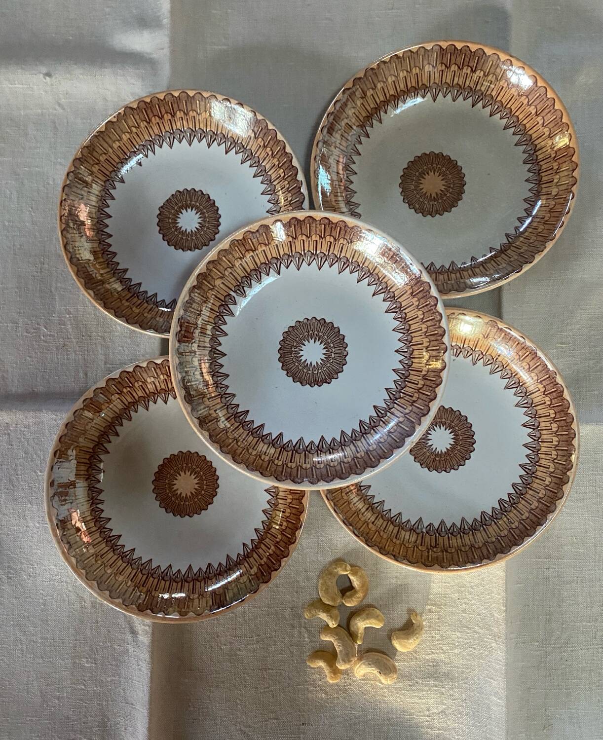 5 old porcelain bowls U et Cie Sarreguemines