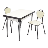 Set table and 2 chairs, formica, 1960