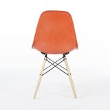 Orange Pair (2) Herman Miller Original Eames DSW Dining Side Shell Chairs