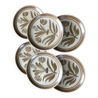 Assiettes plates grès Longchamp