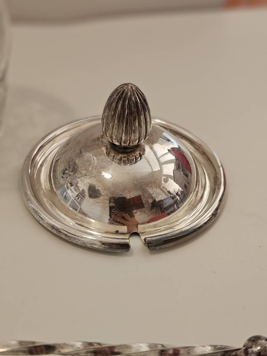 Silver sugar bowl