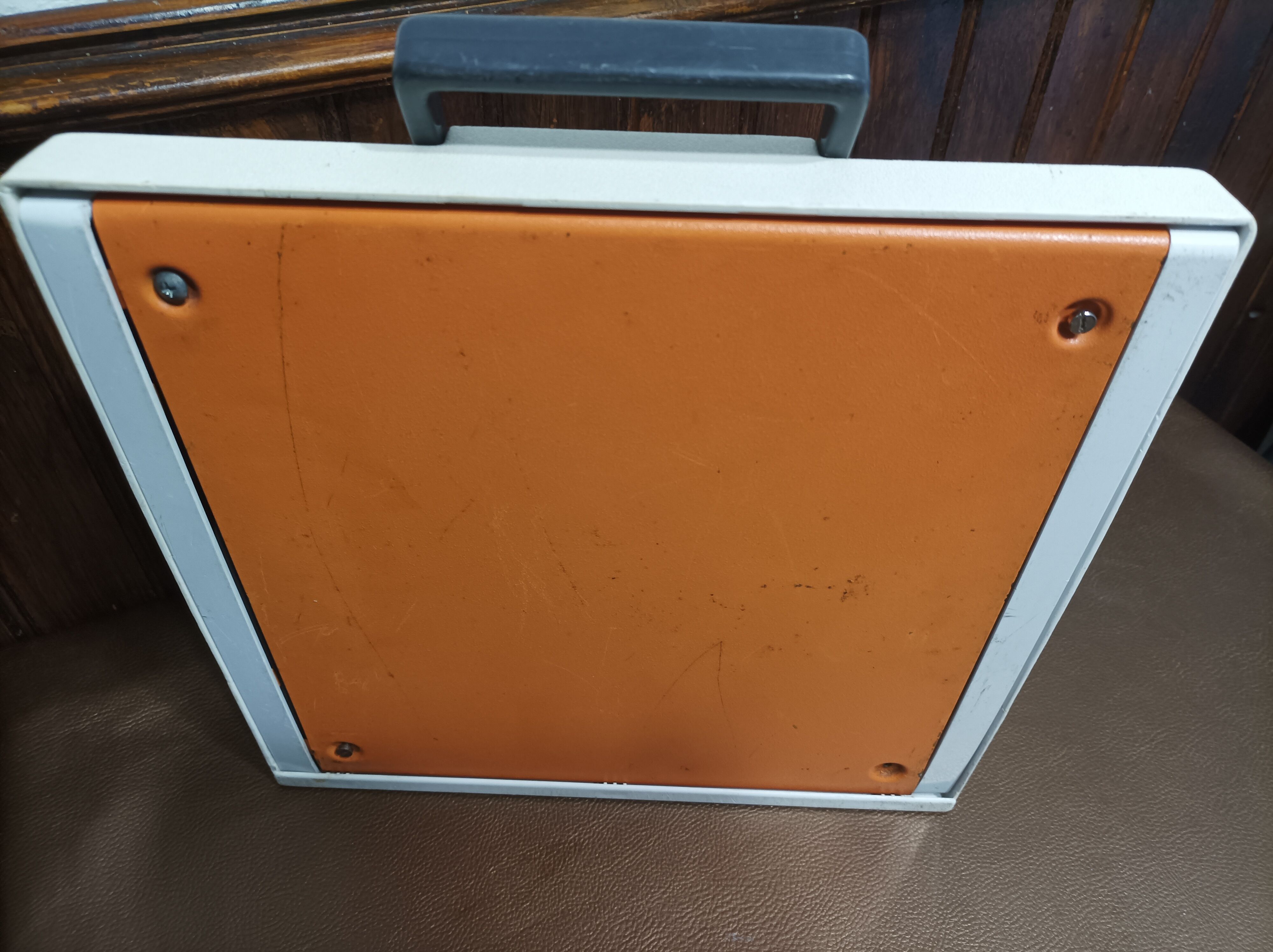 Olympia traveller luxury typewriter orange revised and new ribbon