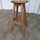 Vintage Oak Bar Stool: 1980s Yugoslavian Industrial High Chair