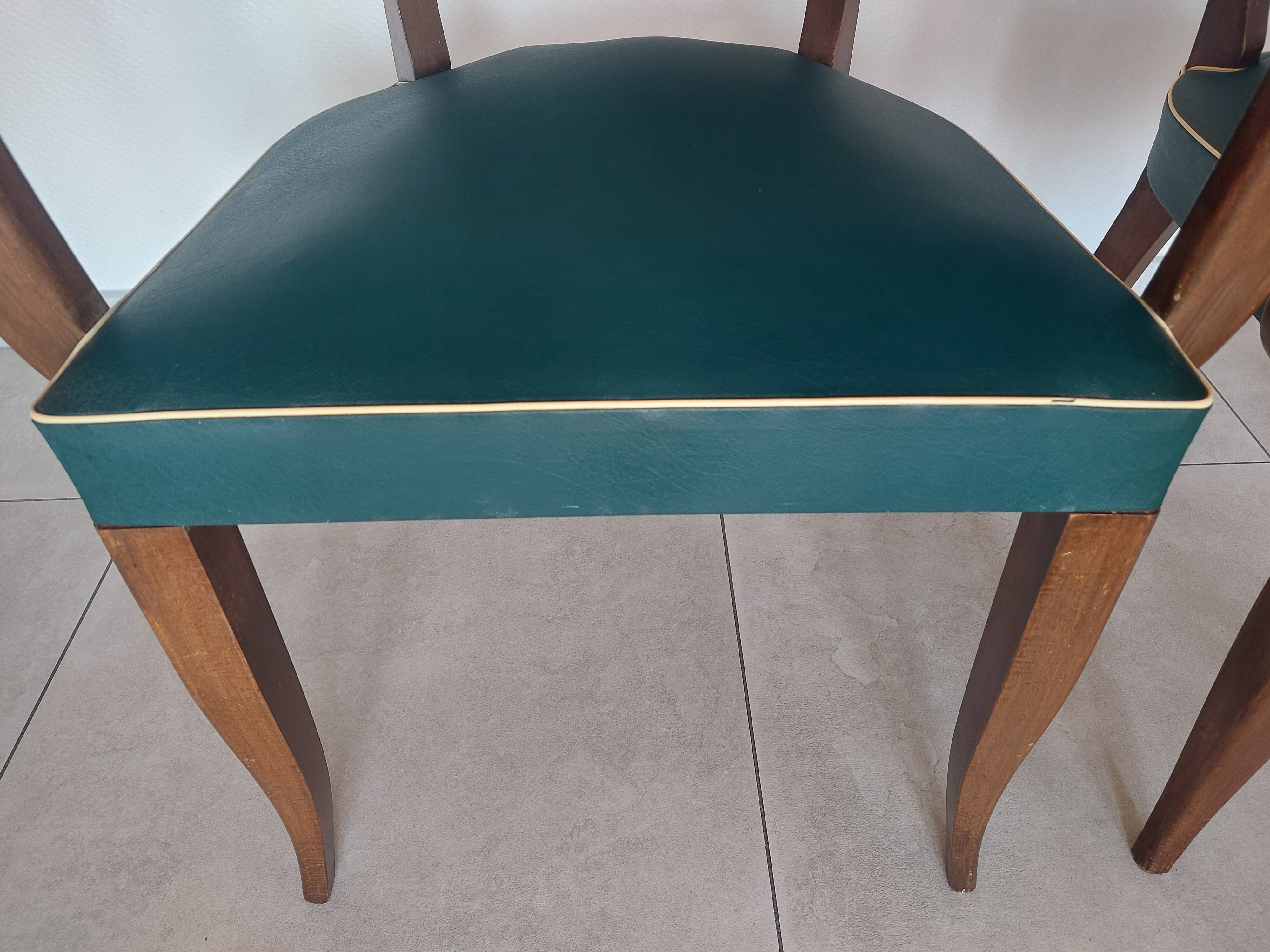 paire de chaises, fauteuils bridges vert foncé