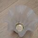 Tulip lampshade in frosted glass and brass, 1950s