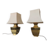 Paire de lampes en laiton de forme balustre des années 80