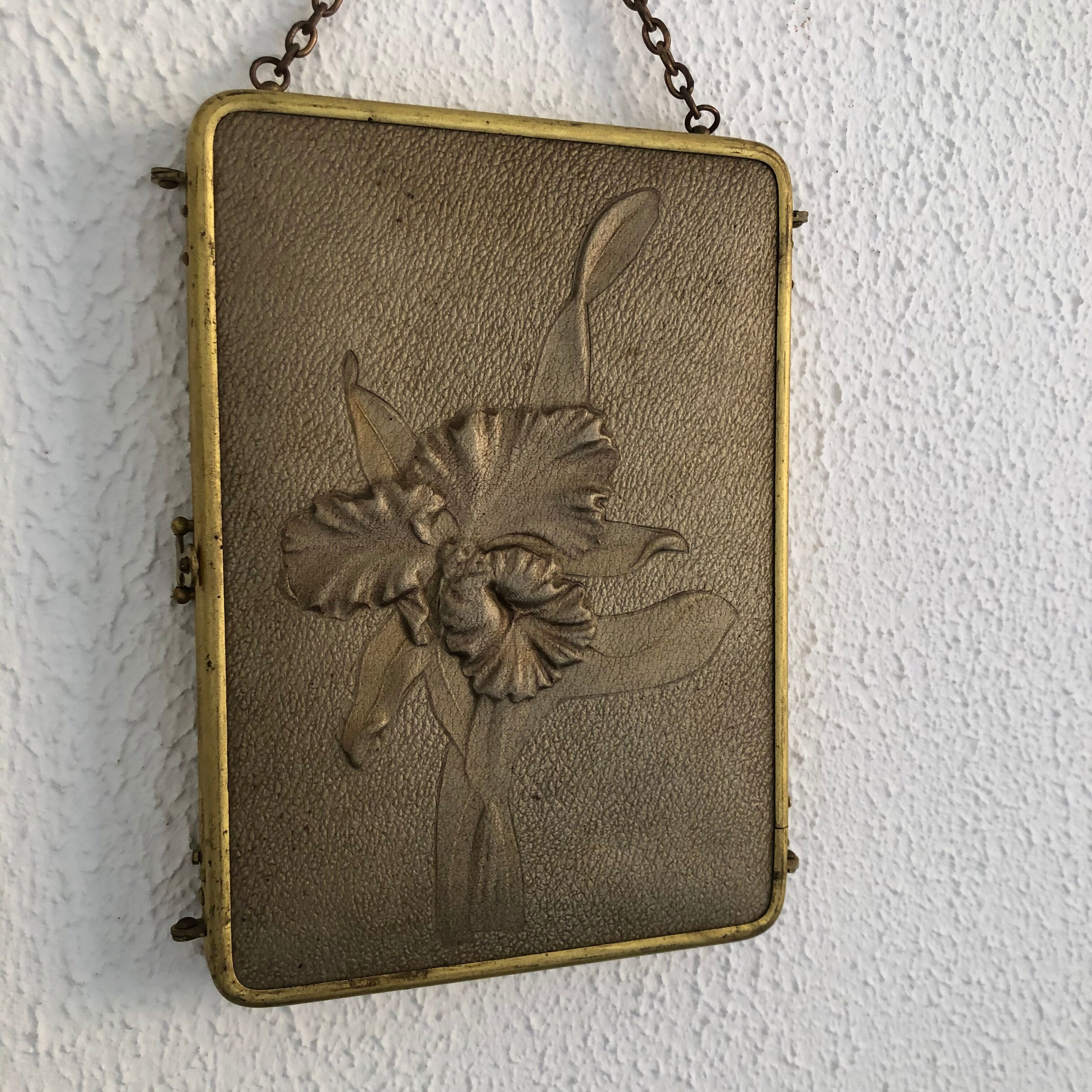 Mirror triptych vintage barber 1920 - 21 x 48 cm