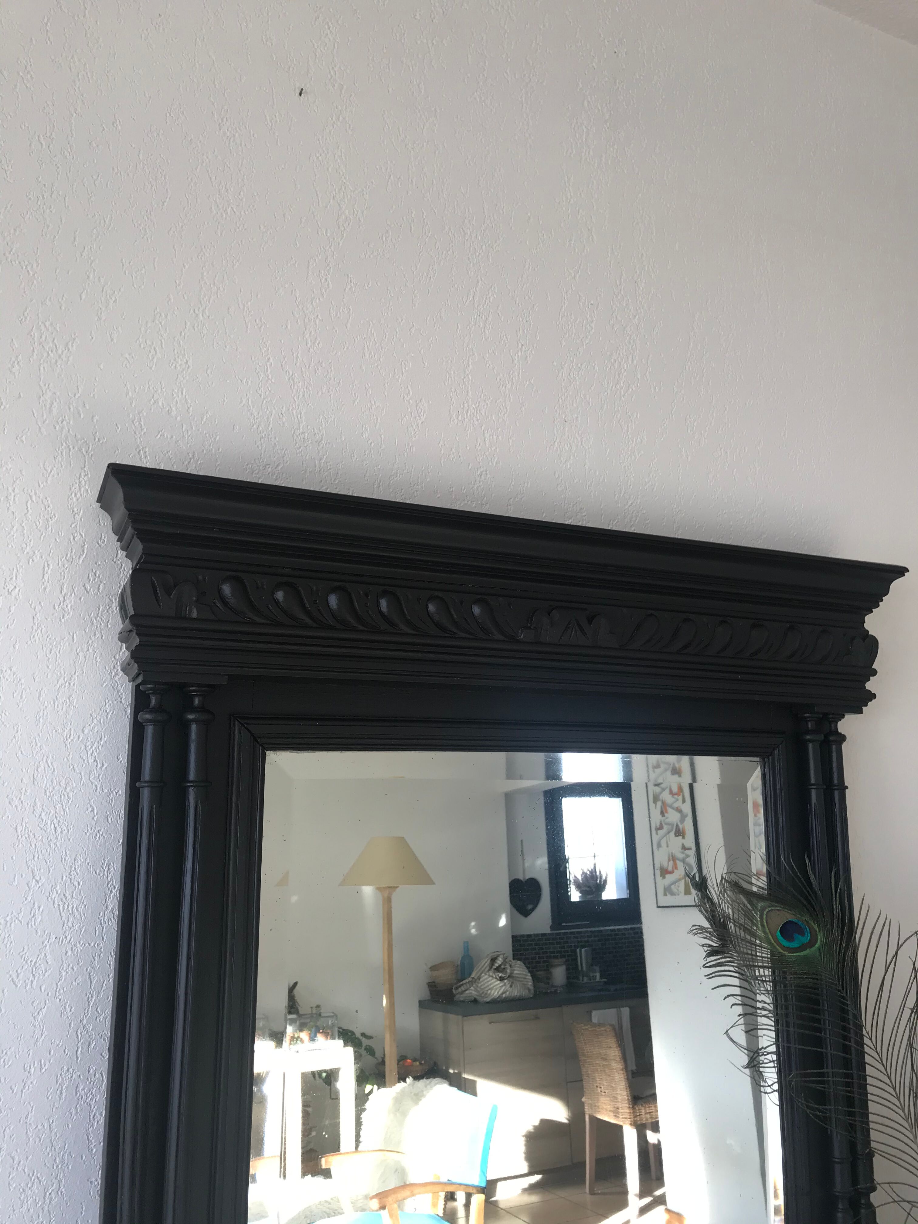 Mirror black trumeau - 107x81cm