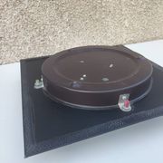 Applique ou plafonnier en verre dépoli et matière façon cuir
