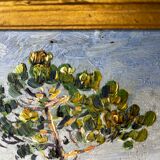 Oil painting on wooden panel, beautiful southern landscape