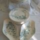 Antique 19th Century French Longwy Mignon Ironstone Dinner Service – Blue Green