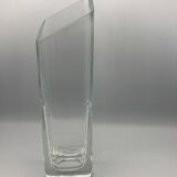 Vase forme carré geometric relief in translucent 28 cm