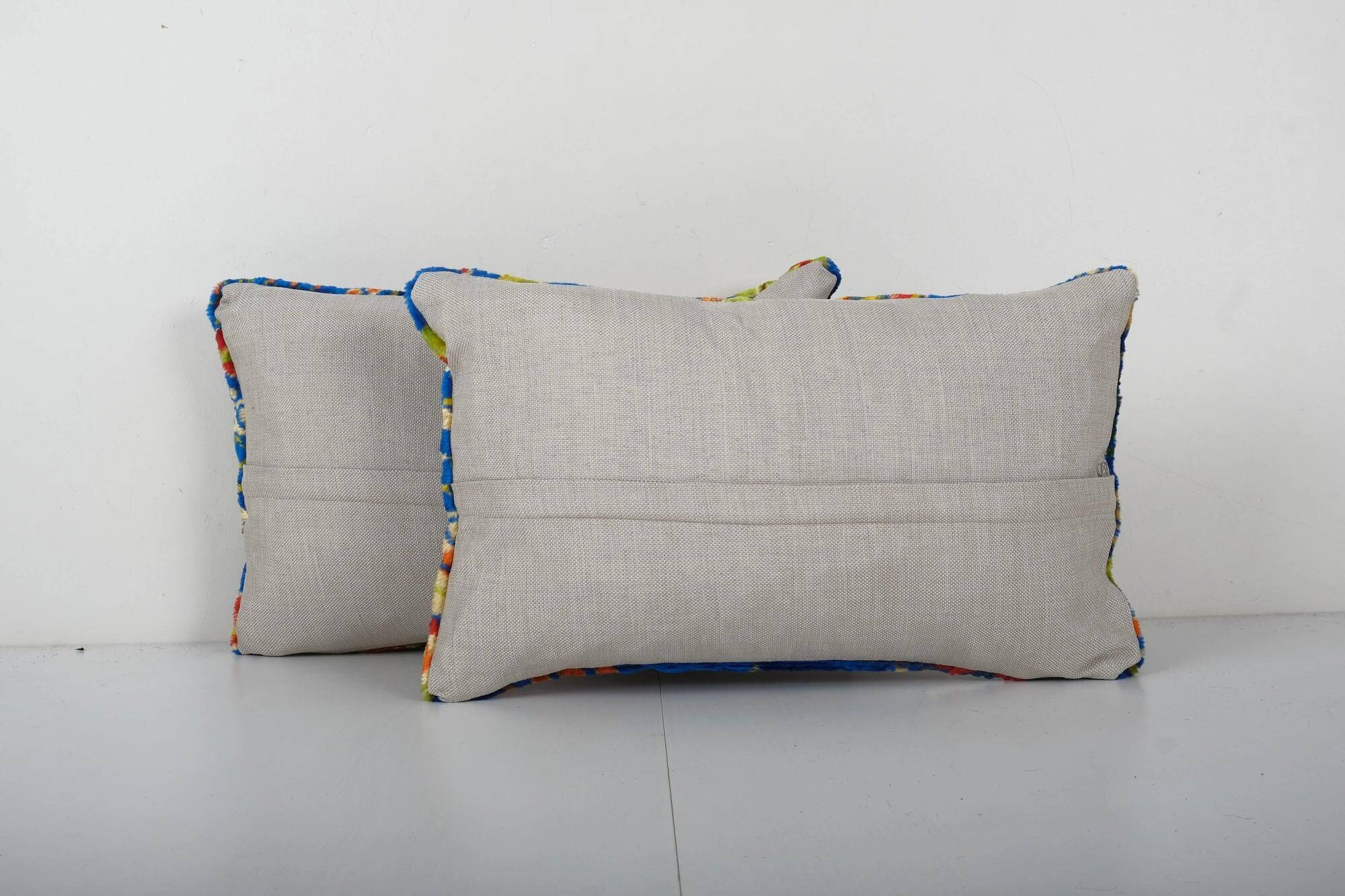 Set of 2 vintage ikat cushion covers 48x30 cm