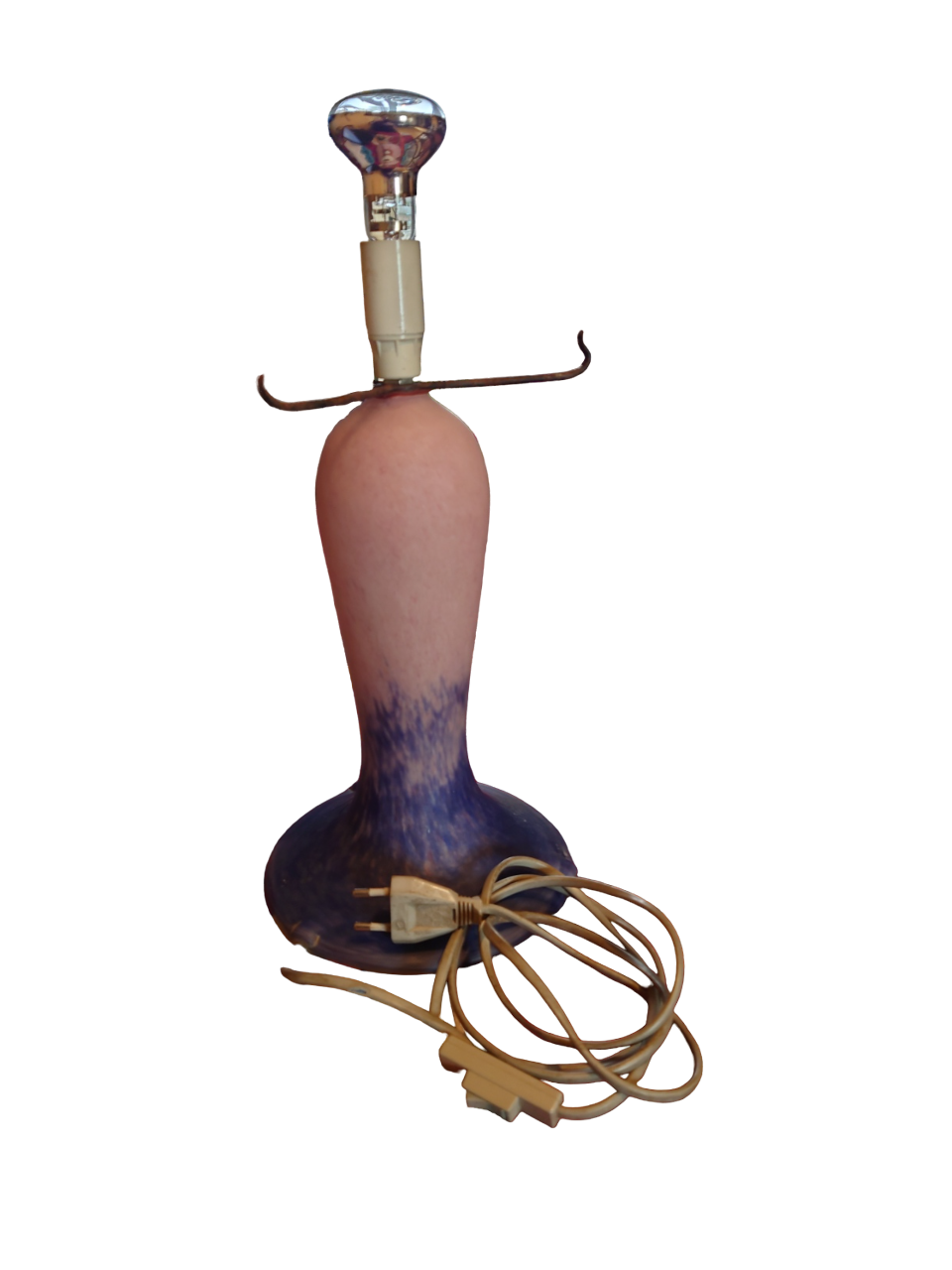 Lampe champignon en verre marmoréens 1930/1950