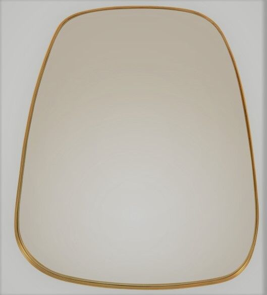 Mirror and free shape brass contour 75x65cm