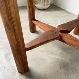 Round folding pine table mountain furniture