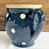 Blue Savoyard pitcher with polka dots