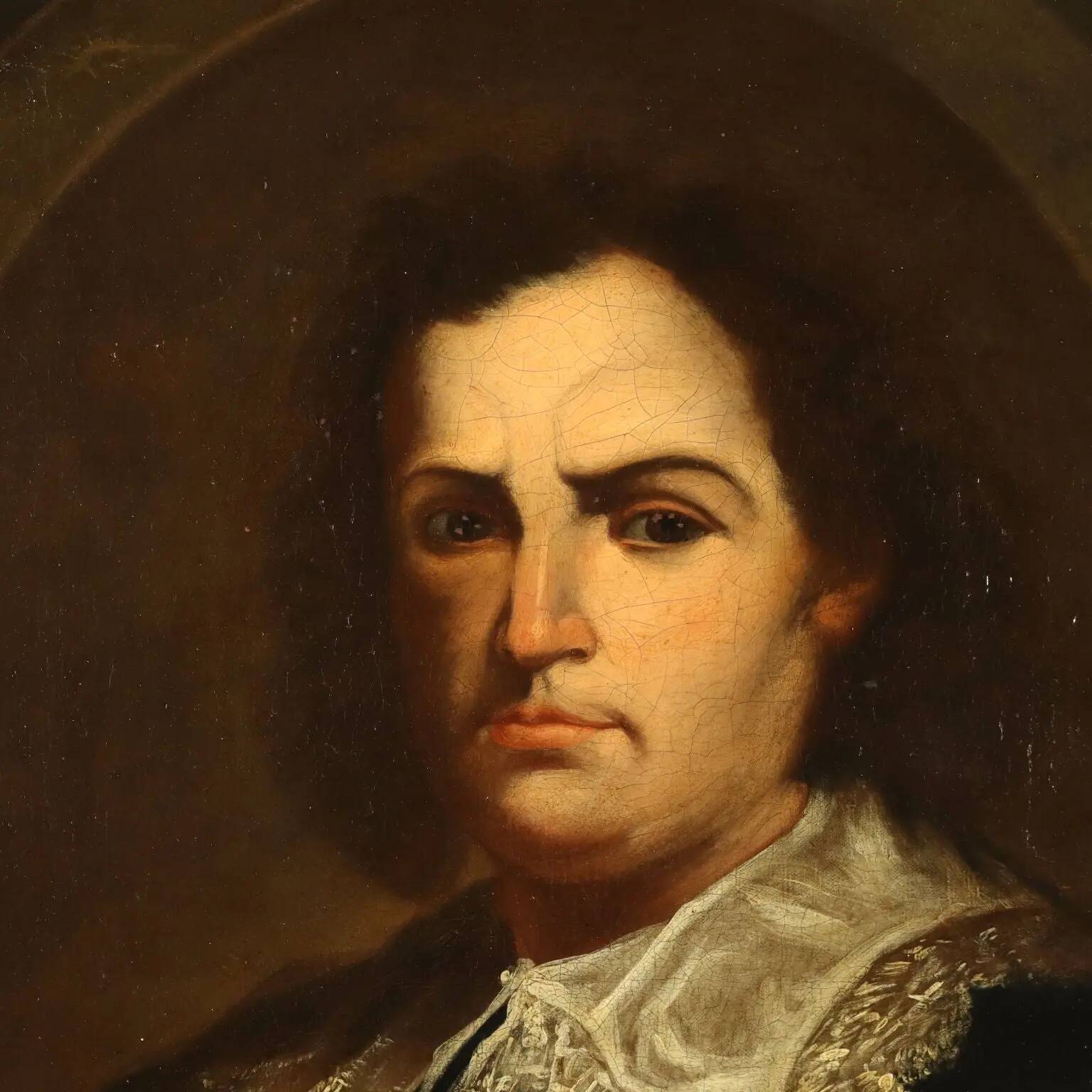 Peinture ancienne Portrait d’un peintre, huile sur toile, XVIIIe siècle