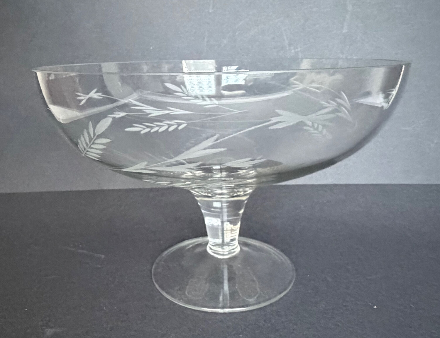 Vintage glass engraved cup