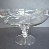 Vintage glass engraved cup